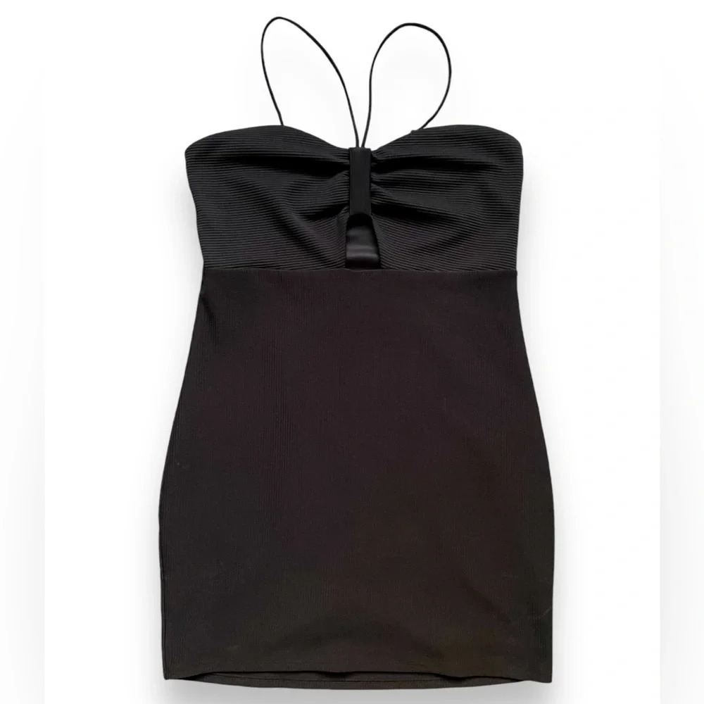Express Ribbed Halter Mini Dress